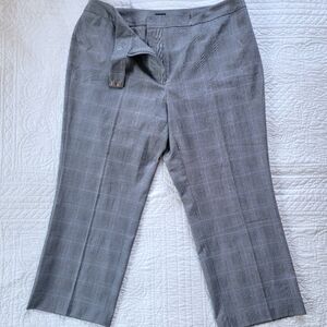 TAG Elemental Gray Blue Plaid Office Pants Stretch Trousers Career Size 18